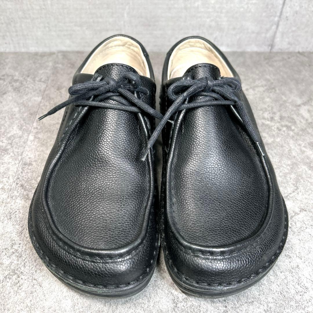 未使用級【ビルケンシュトック】パサデナ/ナロー幅/チロリアンシューズ/シボ革/黒