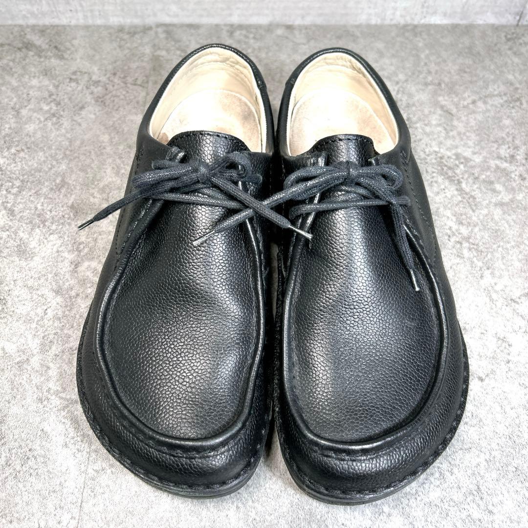 未使用級【ビルケンシュトック】パサデナ/ナロー幅/チロリアンシューズ/シボ革/黒