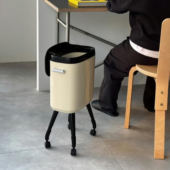 新品 北欧モダン 高脚 レッド ダストボックス ゴミ箱 インテリア 蓋付き