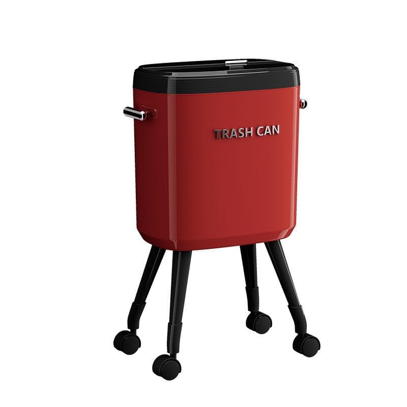 新品 北欧モダン 高脚 レッド ダストボックス ゴミ箱 インテリア 蓋付き