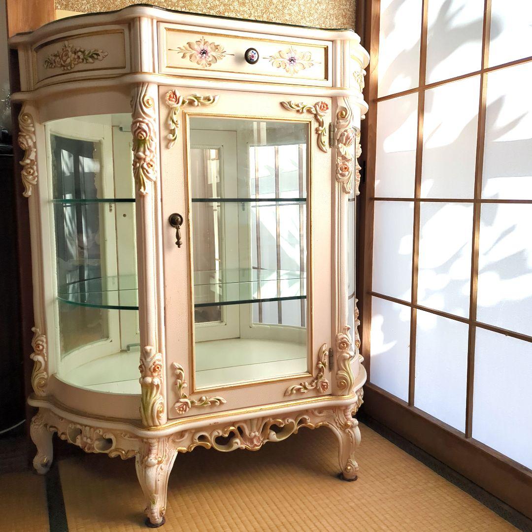 ロココ調 飾り棚 ショーケース キャビネット 豪華 姫系
