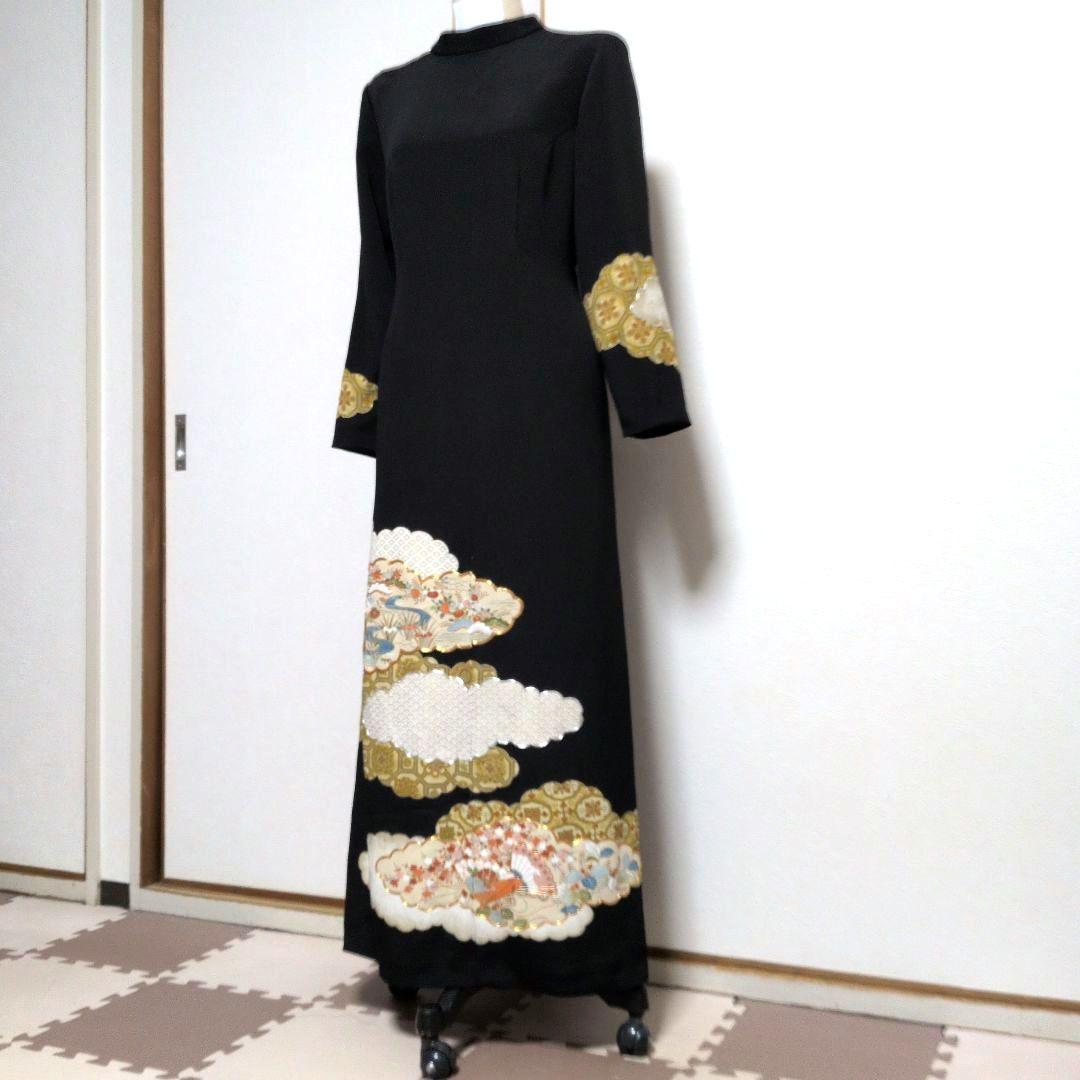 留袖リメイクAラインワンピースハレの日結婚式　発表会　卒業式パーティー13号