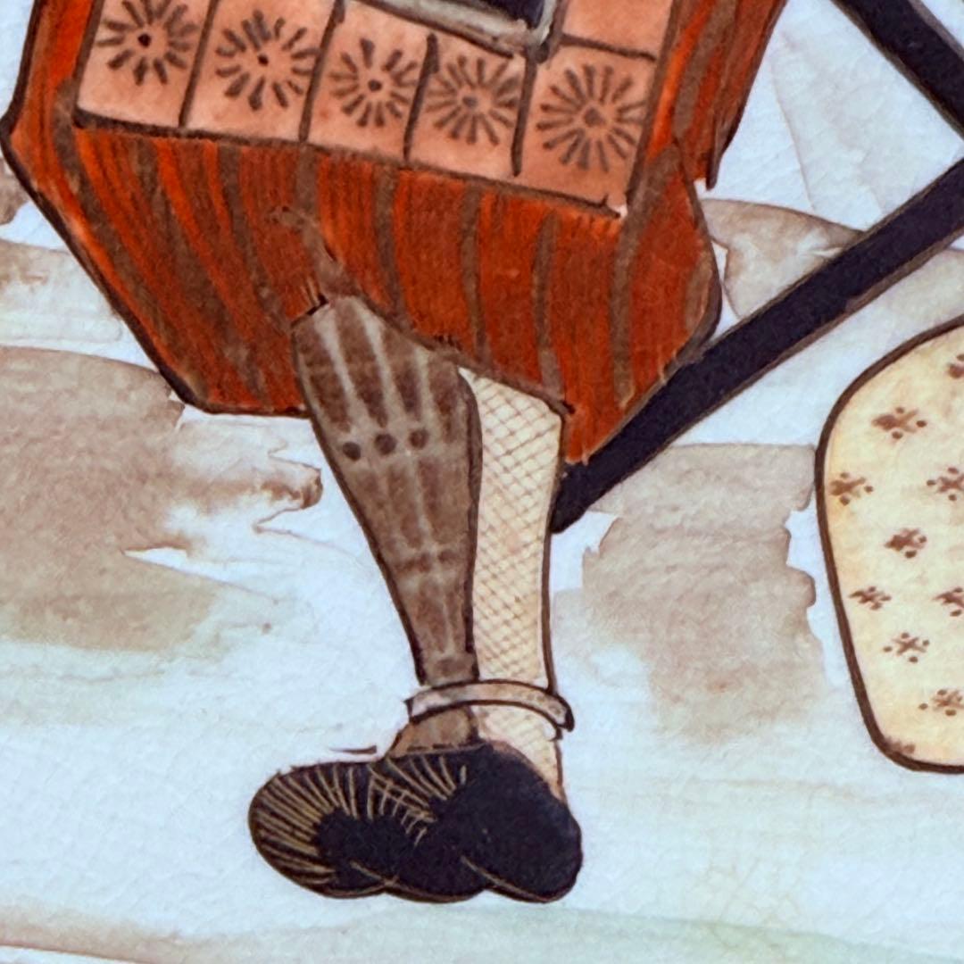 明治～大正期　九谷焼　加賀國　本金彩武将図大皿　直径46.3㎝