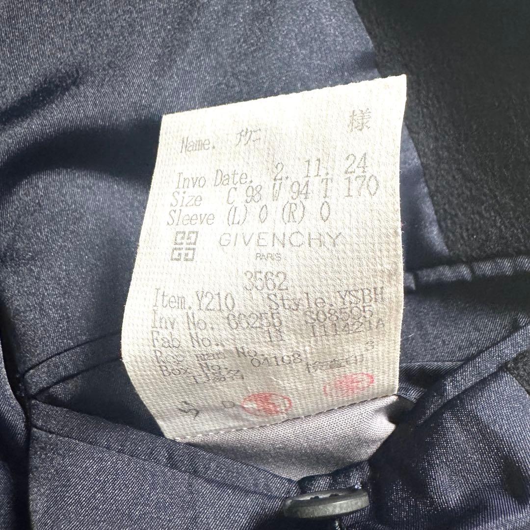 GIVENCHY カシミヤ100% テーラードジャケット　銀ボタン ネイビー