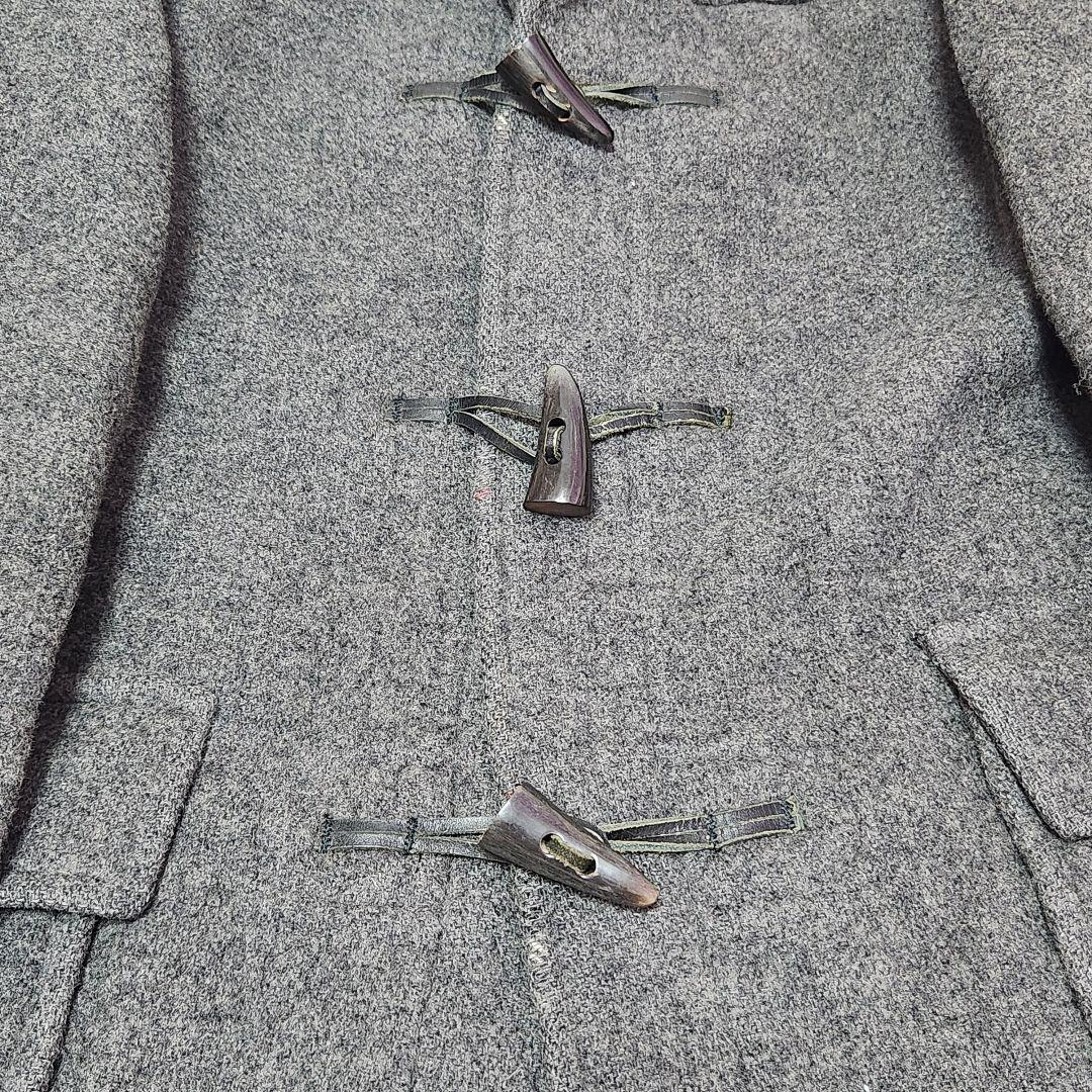 ✨英国製✨バーバリーロンドン❣️ダッフルコート　L位　グレー　バーバリーチェック