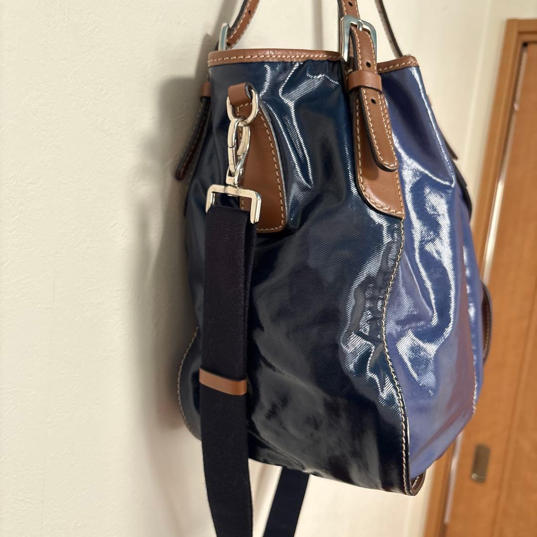 【美品】TOD'S トッズ 2way トートバッグ ショルダーバッグ ネイビー