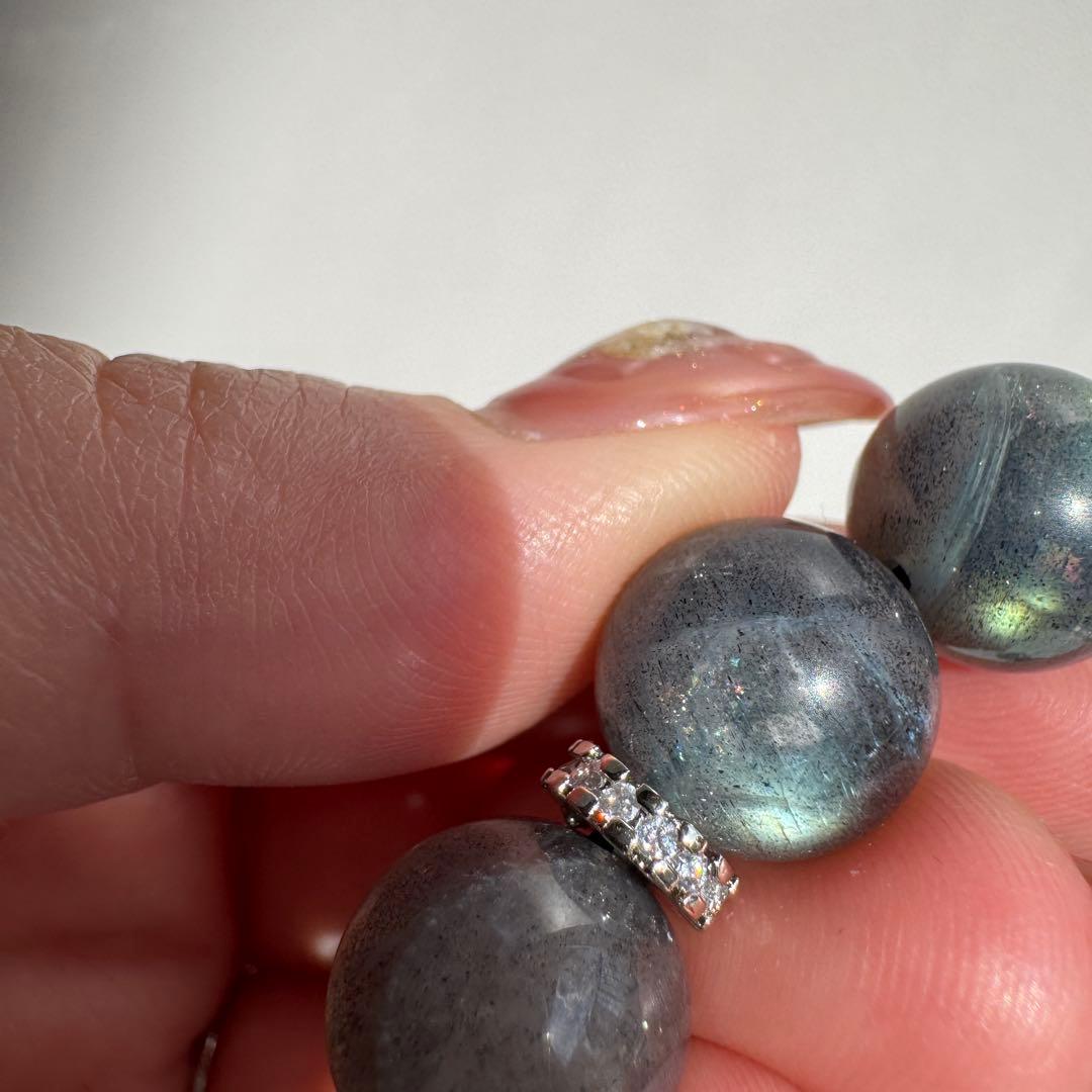 セール　一点物　天然石　ハンドメイドブレス　ラブラドライト