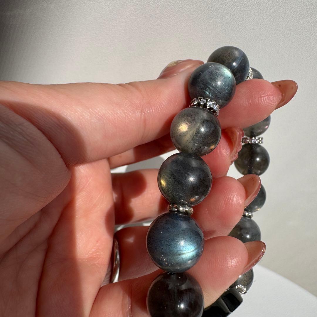 セール　一点物　天然石　ハンドメイドブレス　ラブラドライト