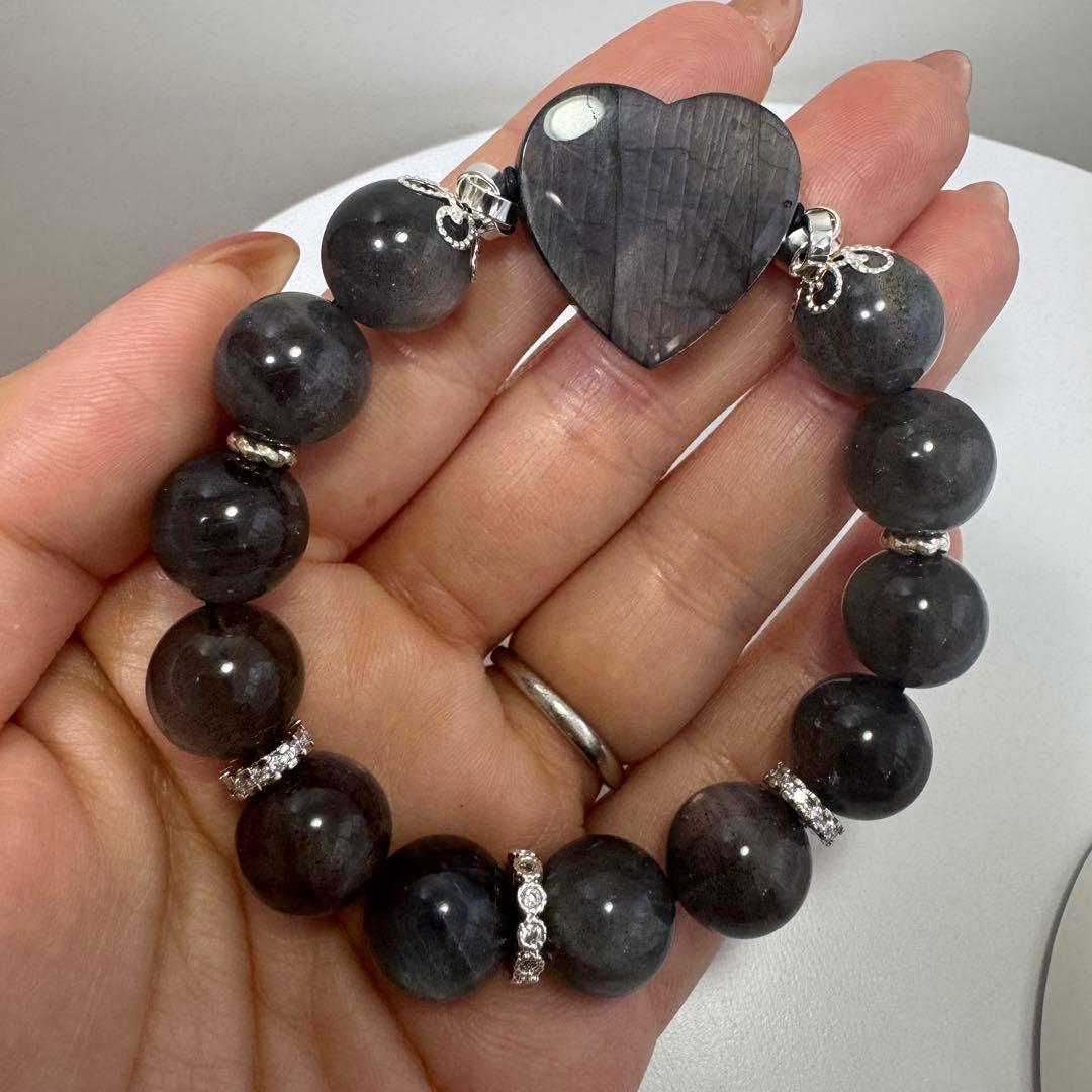 セール　一点物　天然石　ハンドメイドブレス　ラブラドライト