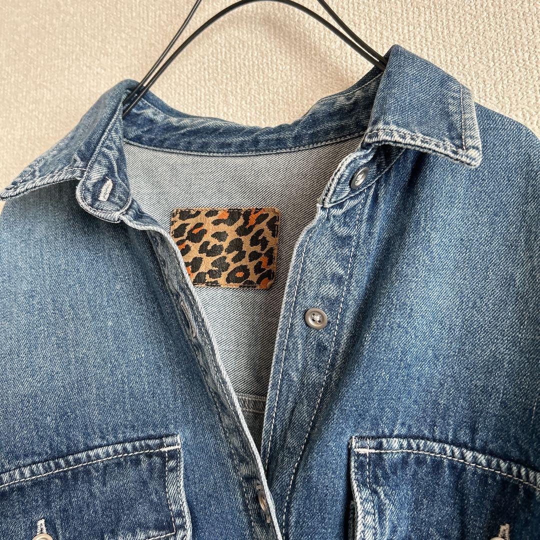 Whim Gazette【インフルエンサーコラボ】刺繍デニムシャツ