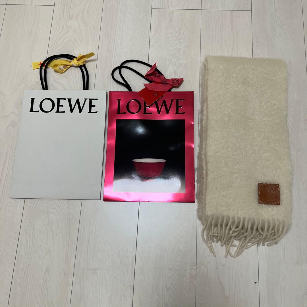 ロエベ　マフラー　ストール　モヘア　mohair