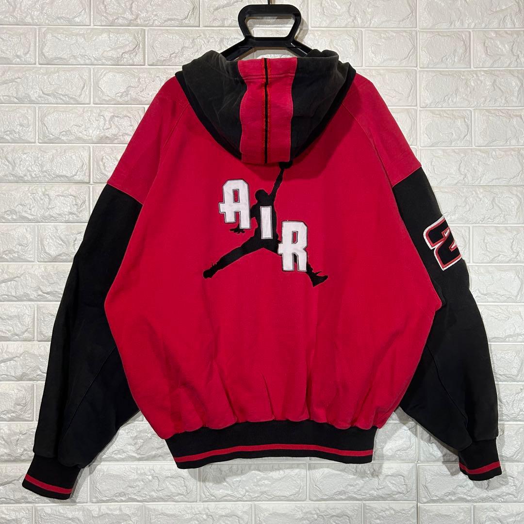 90s AIR JORDAN スウェット スタジャン パーカー ボタジャン台湾製
