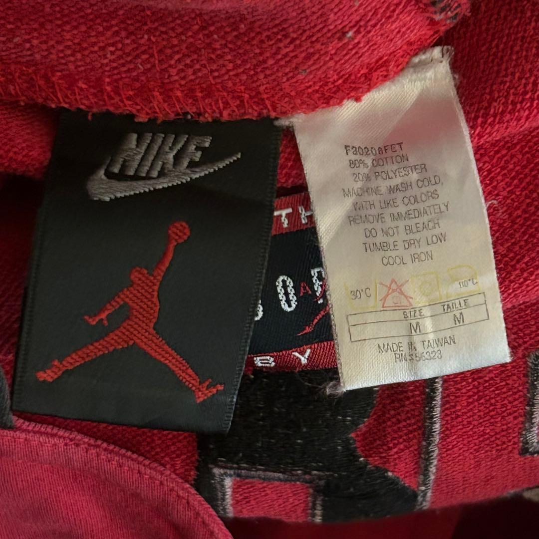 90s AIR JORDAN スウェット スタジャン パーカー ボタジャン台湾製