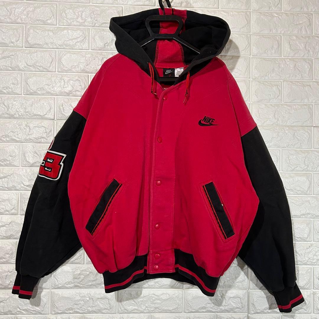 90s AIR JORDAN スウェット スタジャン パーカー ボタジャン台湾製