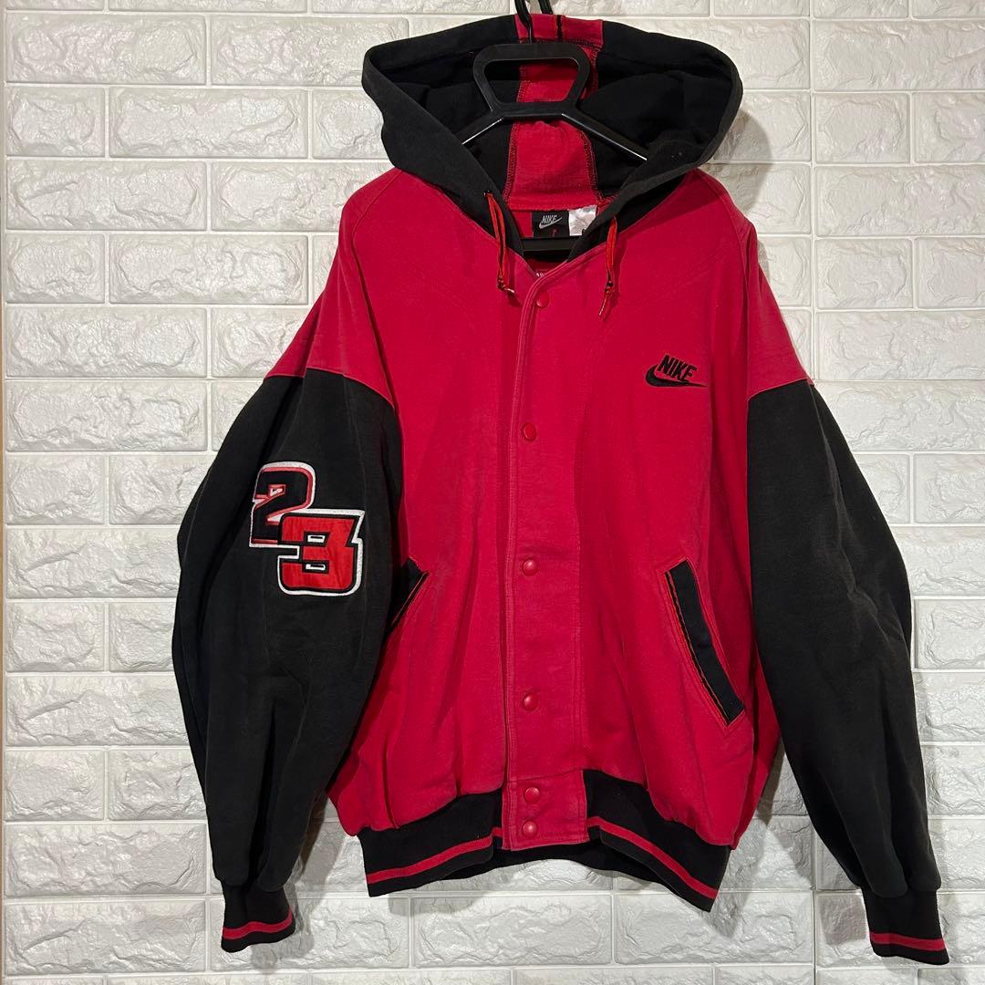 90s AIR JORDAN スウェット スタジャン パーカー ボタジャン台湾製