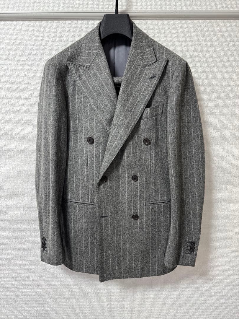 guji RING JACKET FOXミディアムグレーダブルスーツ 46美品