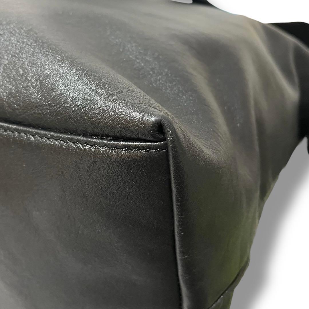 美品 イヤパピヨネ レザー 2way A4サイズ ワイドテープトートバッグ L