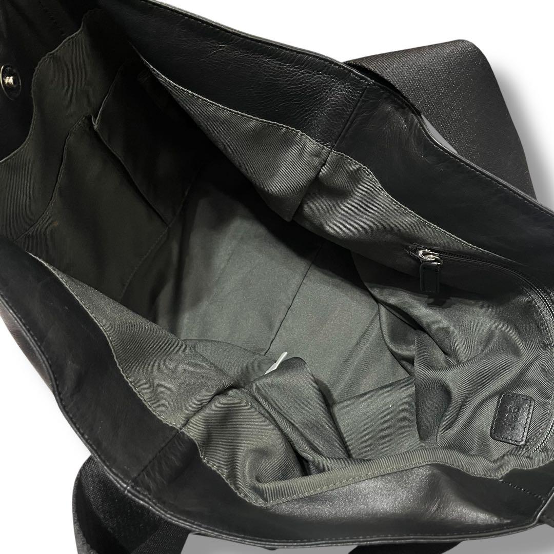 美品 イヤパピヨネ レザー 2way A4サイズ ワイドテープトートバッグ L