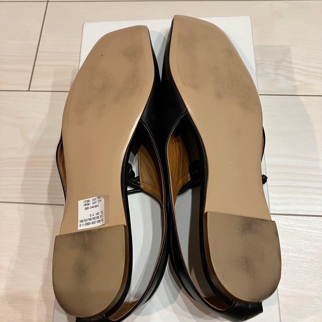 未使用級　ピッピシック アンバーココ レザー フラットシューズ 38 箱有り