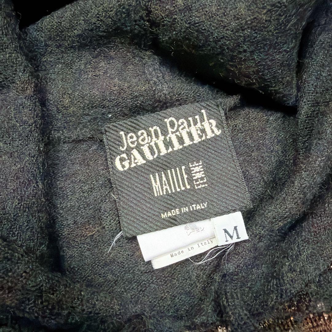 gaultier ゴルチエ　ウール混ニットパーカー　鯉柄　ジャガード　M
