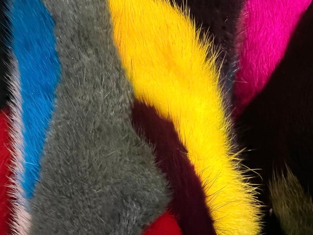 ミニタリーロングコート 2way ミンク ブラック オレンジ