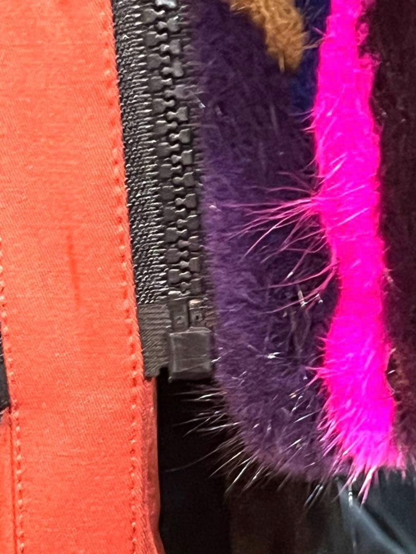 ミニタリーロングコート 2way ミンク ブラック オレンジ