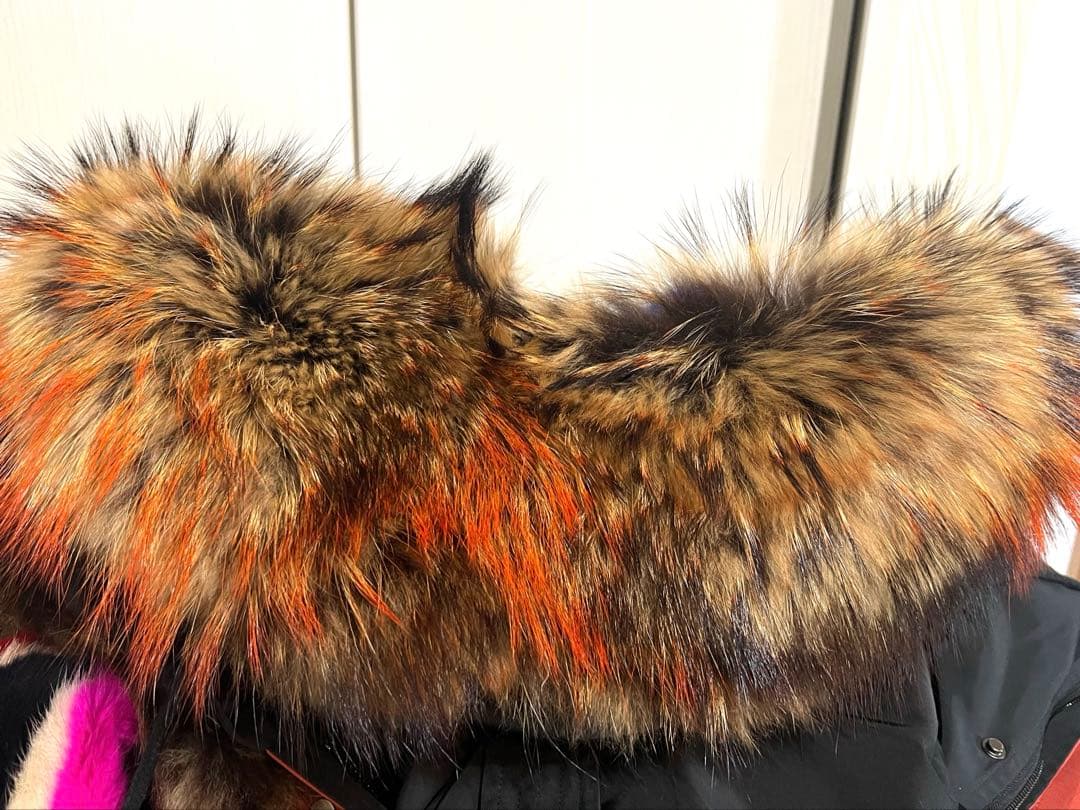 ミニタリーロングコート 2way ミンク ブラック オレンジ