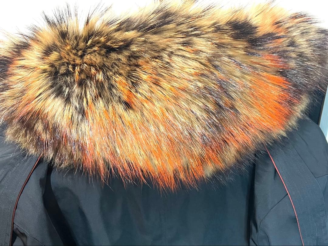 ミニタリーロングコート 2way ミンク ブラック オレンジ