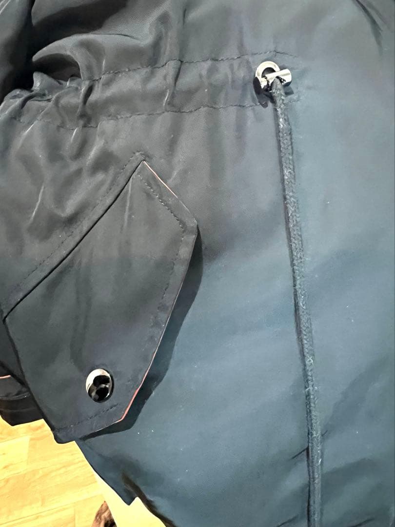 ミニタリーロングコート 2way ミンク ブラック オレンジ