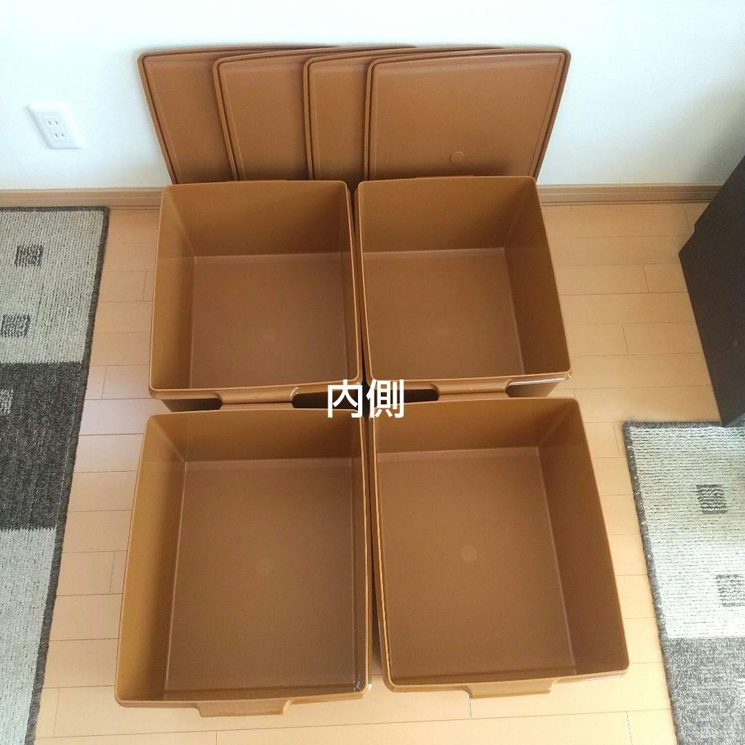 【タッパーウェア】収納ケース ディープスーパーケース 深型 ブラウン４個セット
