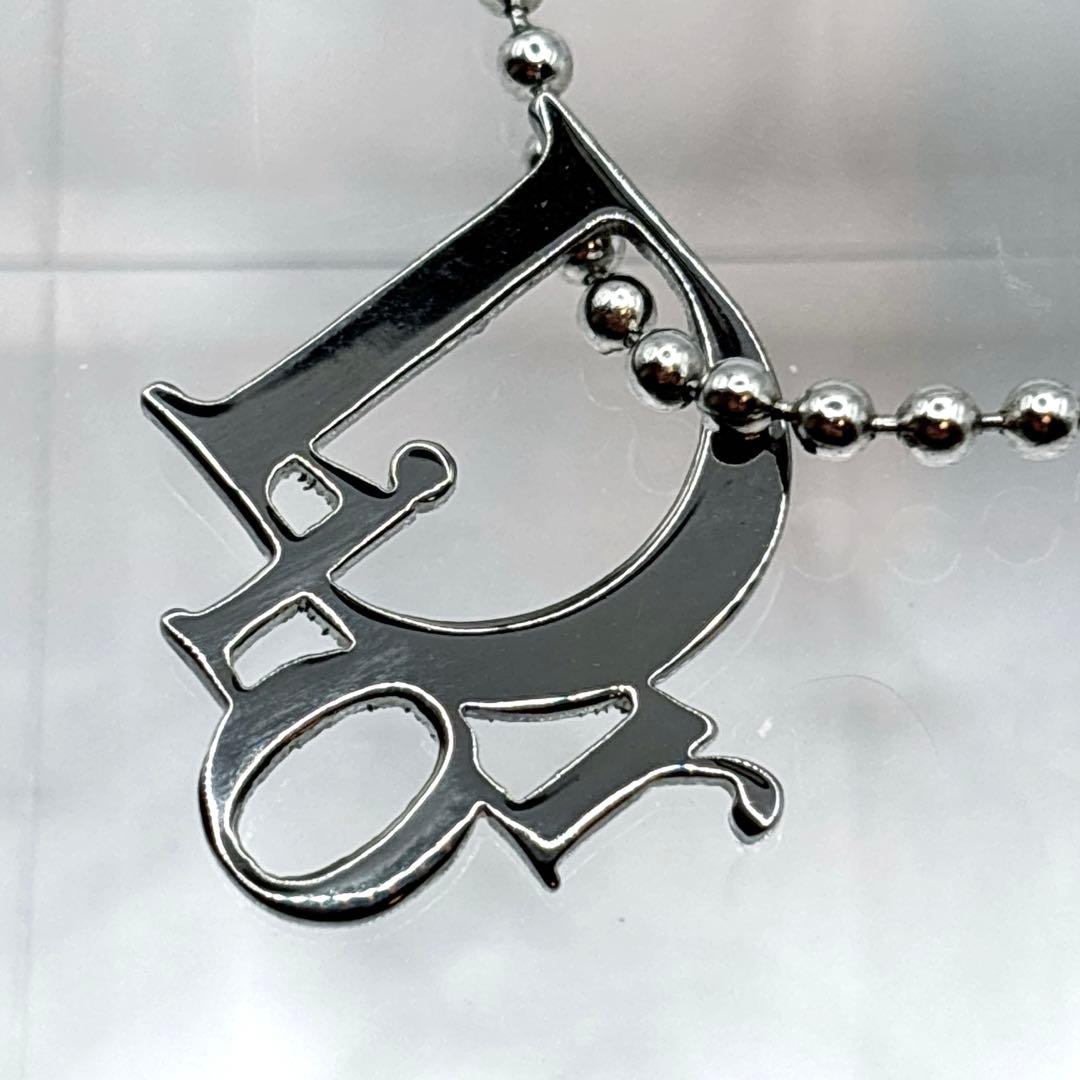 DIOR ヴィンテージ デザインネックレス シルバーカラー ロゴ Dモチーフ