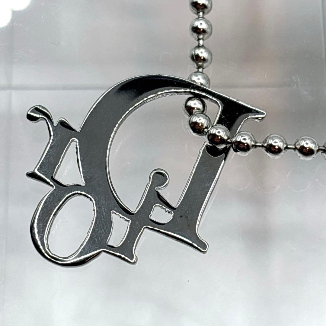 DIOR ヴィンテージ デザインネックレス シルバーカラー ロゴ Dモチーフ