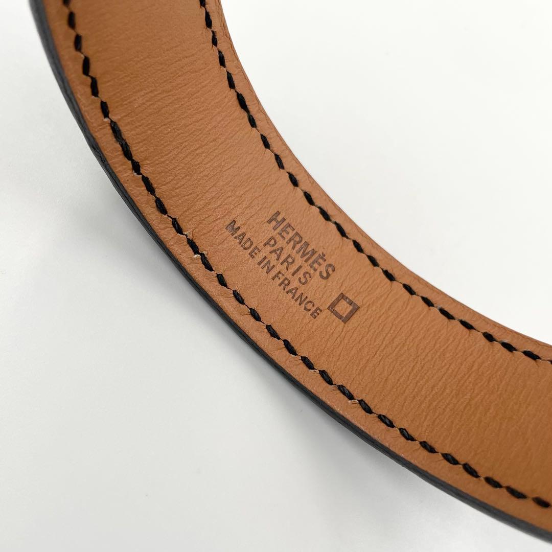 鑑定済・美品★エルメス　プールトゥール　バングル　クロコ　マルジェラ期　黒　□E