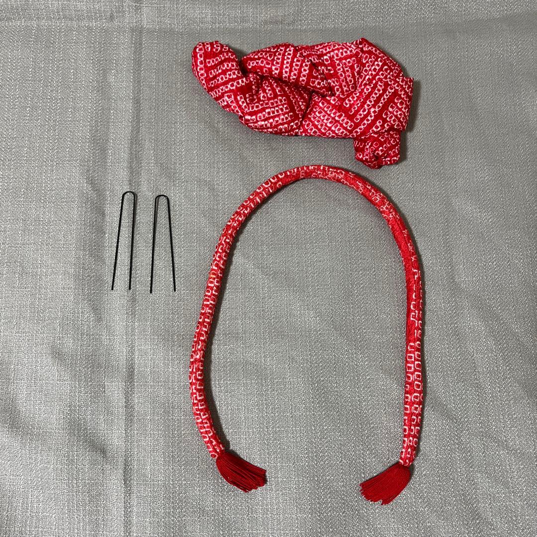 京都おはりばこ　七五三　正絹　つまみ細工　かんざし　4点セット