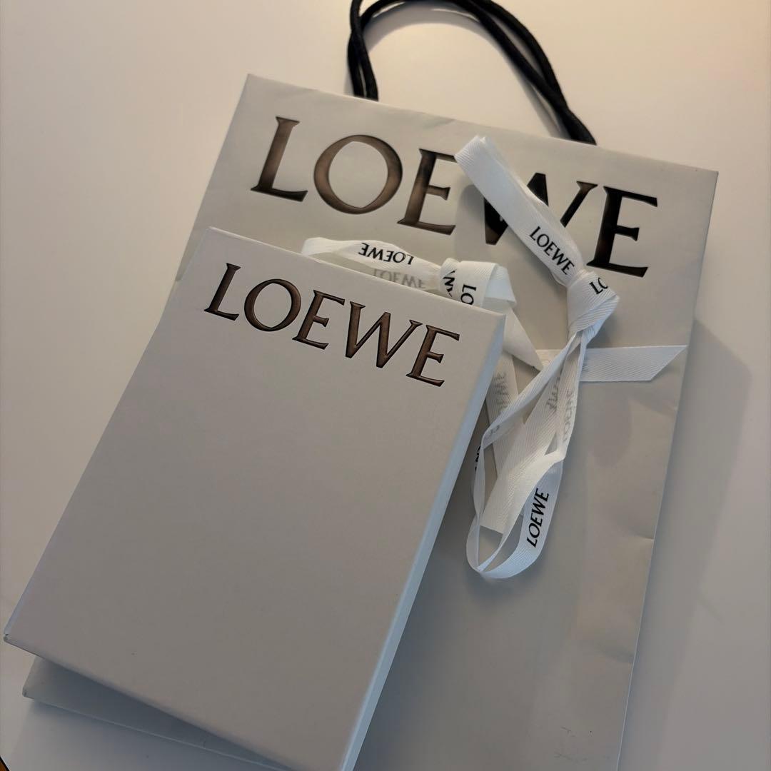 【美品】LOEWE 二つ折り財布 コンパクトジップウォレット　ベージュ/イエロー