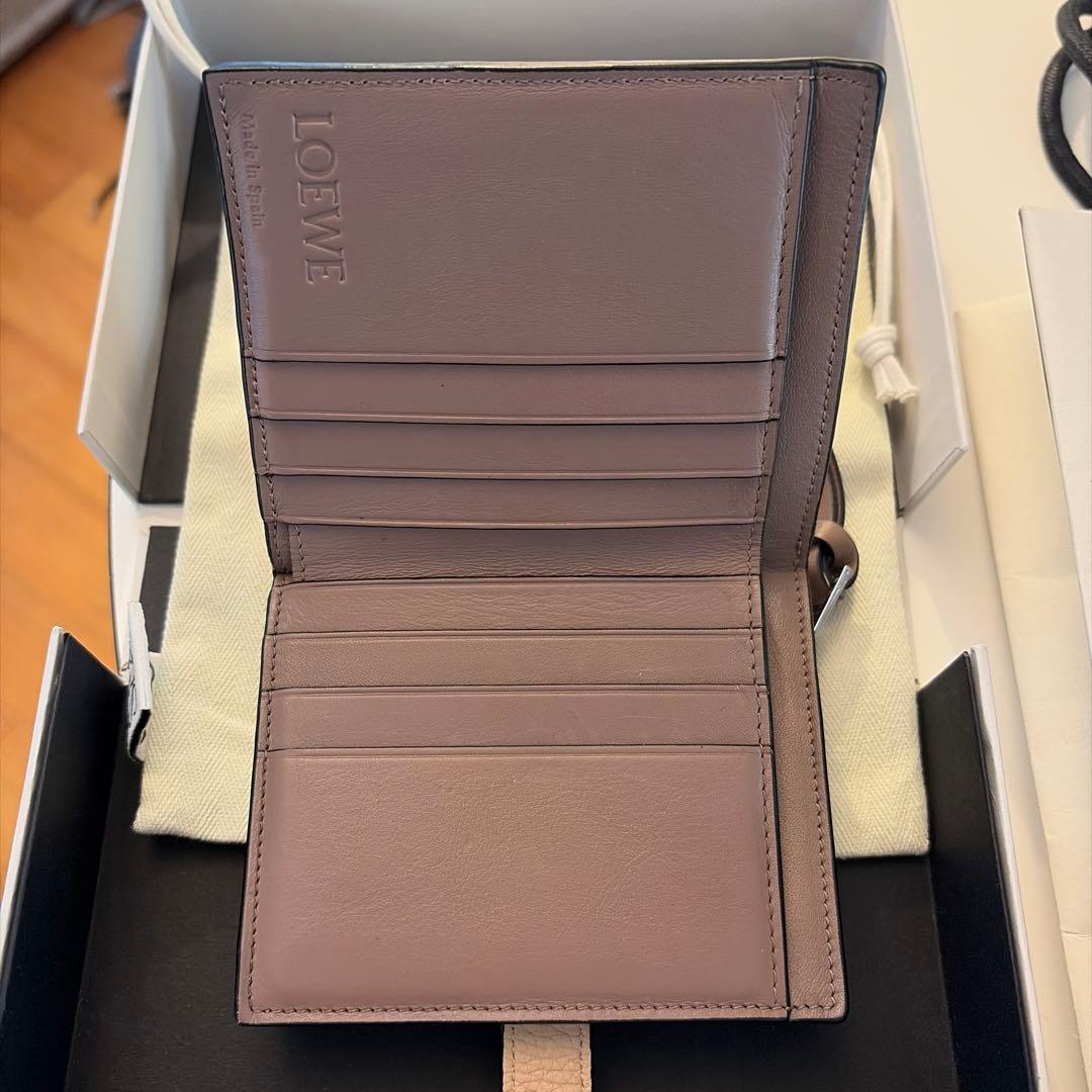 【美品】LOEWE 二つ折り財布 コンパクトジップウォレット　ベージュ/イエロー