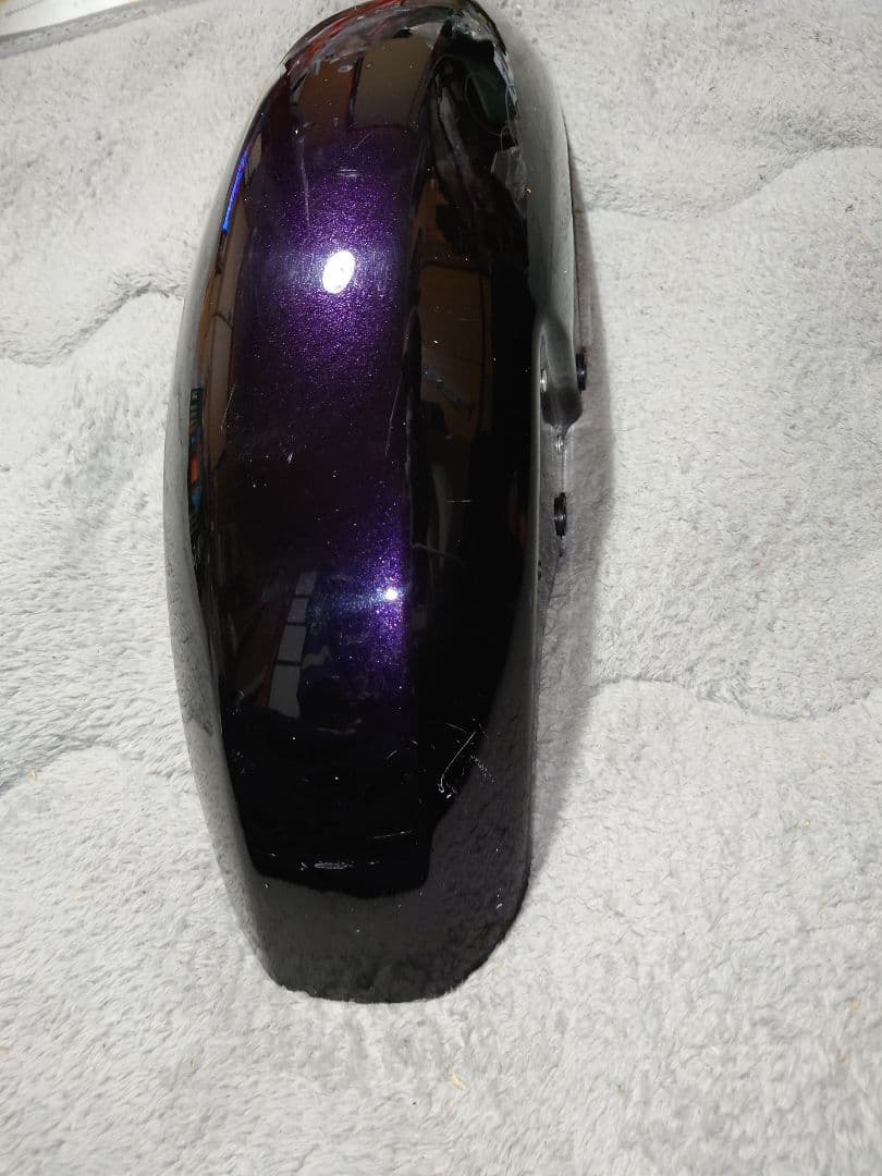 貴重ゼファー400フロントフェンダー純正色パープリッシュブラックマイカ当時物