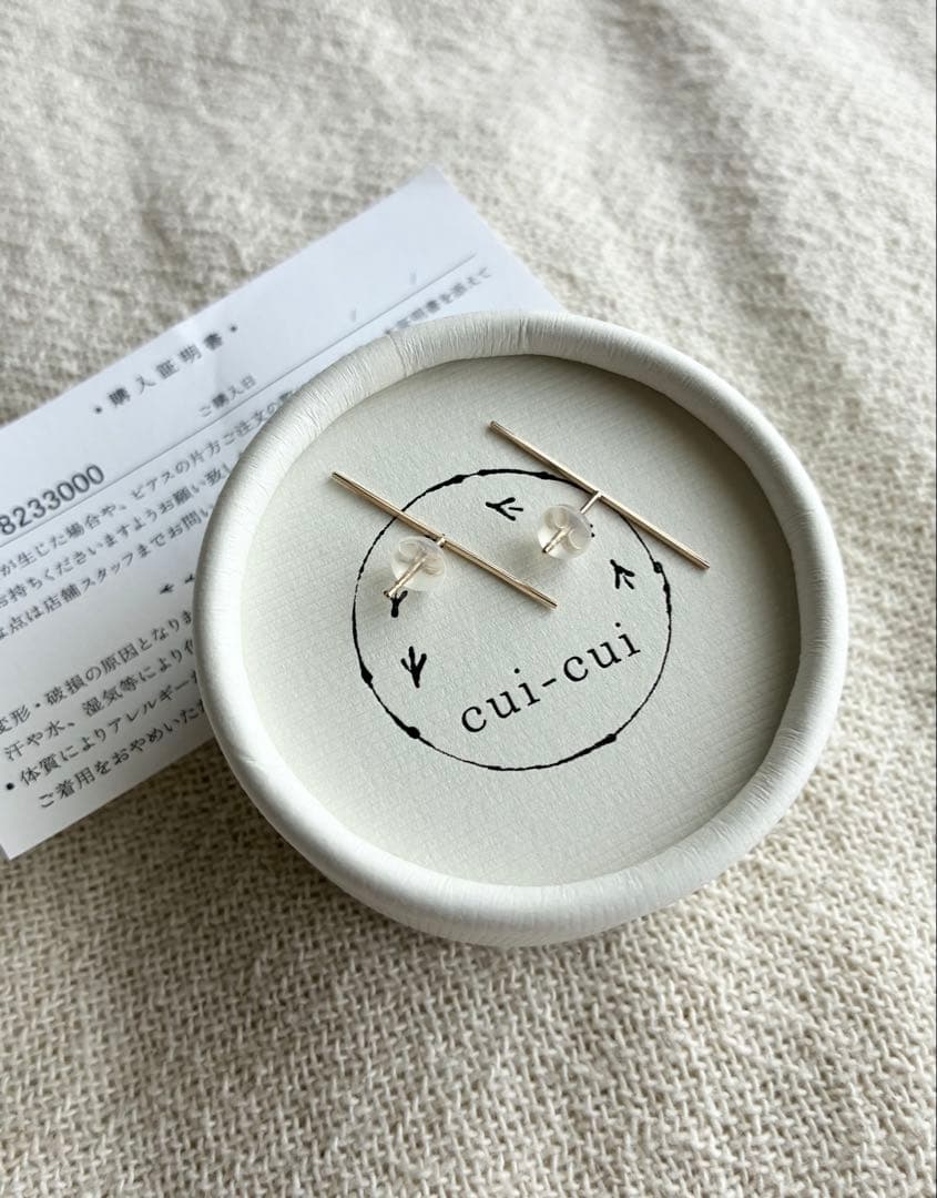 アクセサリー cui-cui K10YG straight bar pierce