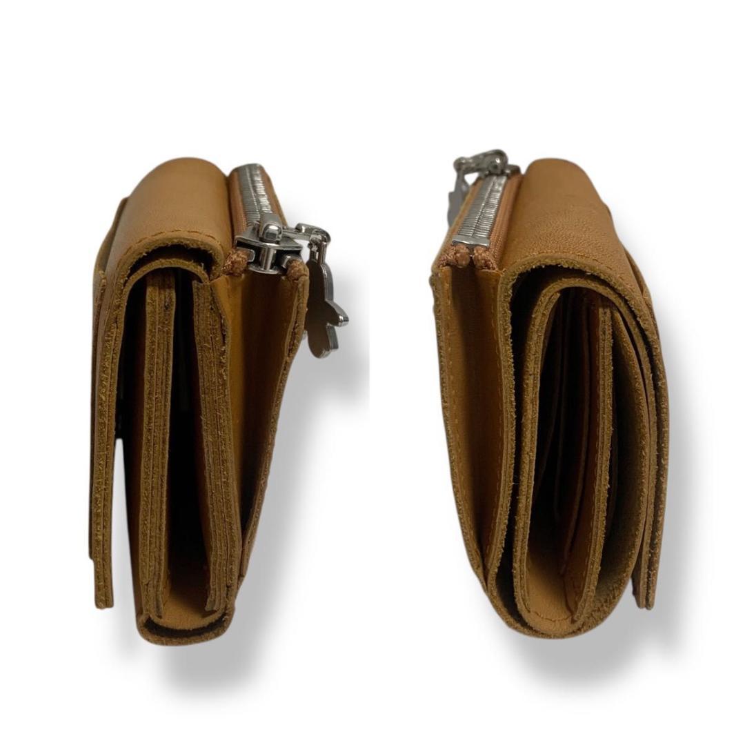 付属品完備 Left Alone レフトアローン 三つ折り財布 レザー キャメル