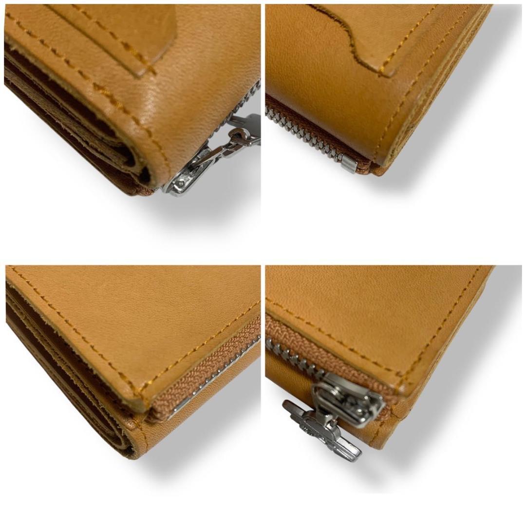 付属品完備 Left Alone レフトアローン 三つ折り財布 レザー キャメル