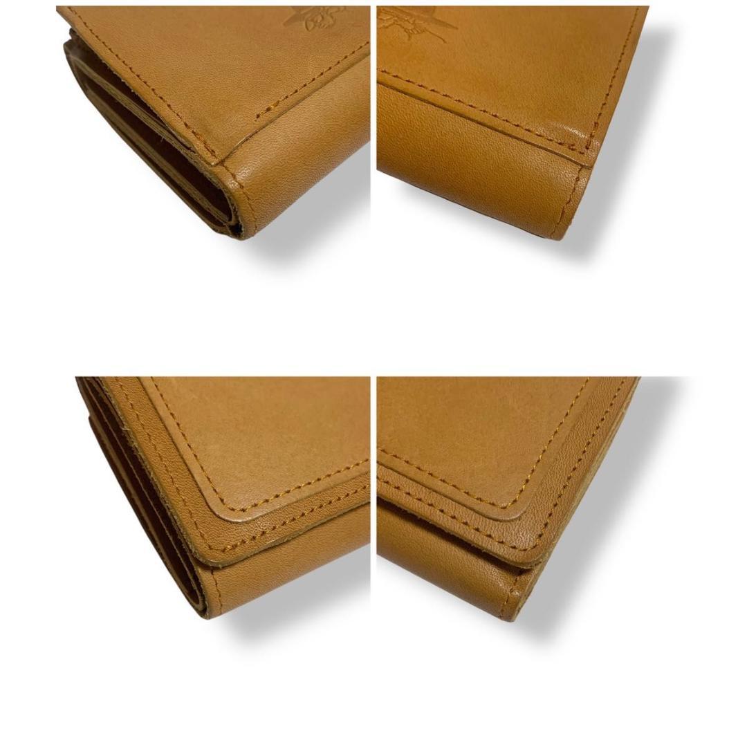 付属品完備 Left Alone レフトアローン 三つ折り財布 レザー キャメル