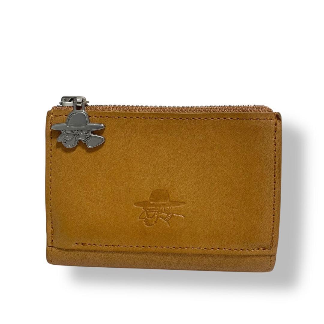 付属品完備 Left Alone レフトアローン 三つ折り財布 レザー キャメル