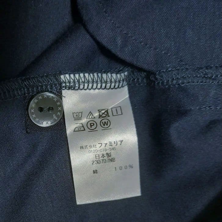 YT。新品 ファミリア familiar 半袖 ワンピース 100 紺色