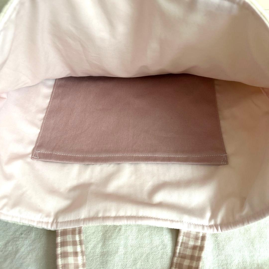 入園入学3点セット　【月と星ヌビ×くすみピンク】　女の子　レッスンバッグ　手提げ