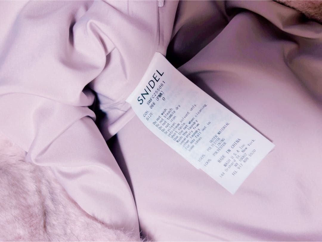 snidel スナイデル ファーコート ピンク 即日発送手続き可