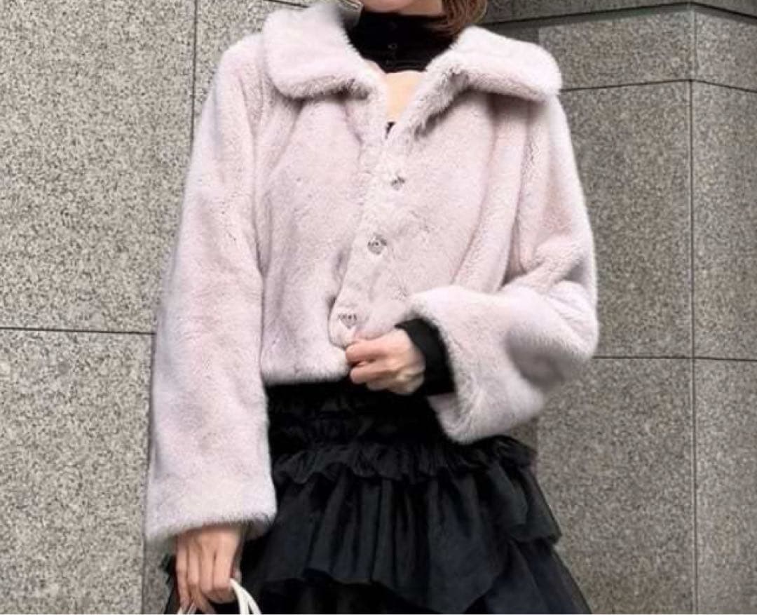 snidel スナイデル ファーコート ピンク 即日発送手続き可