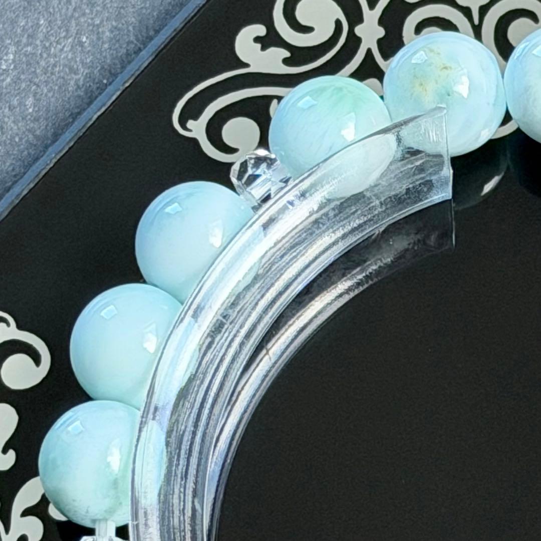 ラリマー 8mm玉ブレスレット　内径約16cm