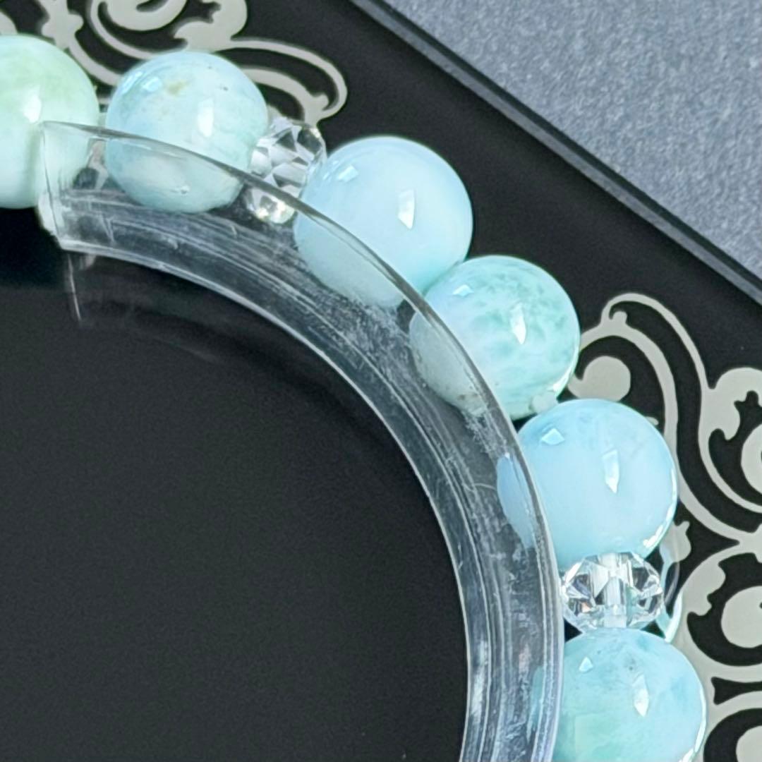 ラリマー 8mm玉ブレスレット　内径約16cm