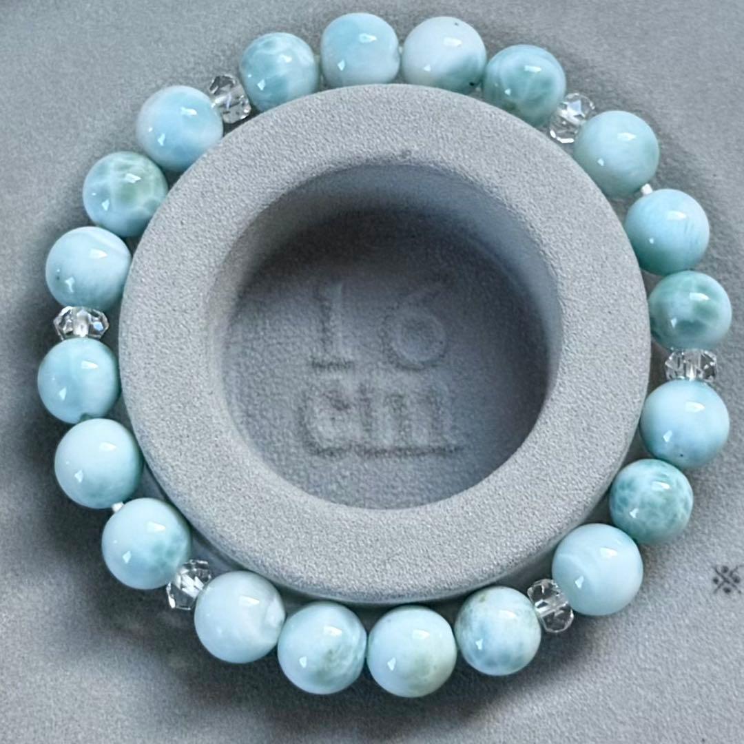 ラリマー 8mm玉ブレスレット　内径約16cm