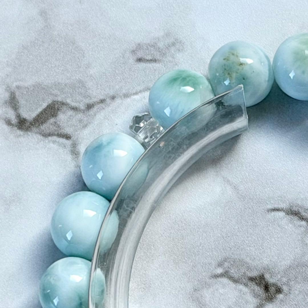 ラリマー 8mm玉ブレスレット　内径約16cm